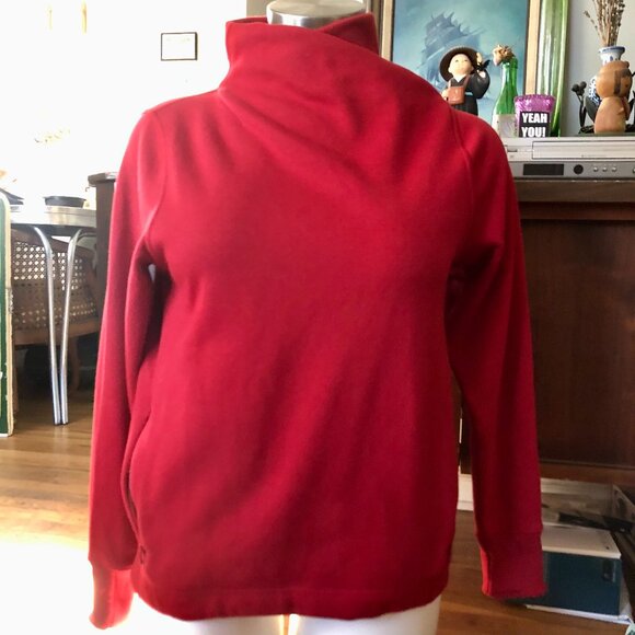 Athleta Red Cowl Neck Sweatshirt, Size M - Picture 1 of 9